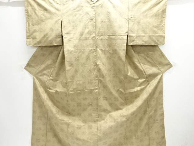 JAPANESE KIMONO / SILK / OSHIMA TSUMUGI / WOVEN FLOWERS